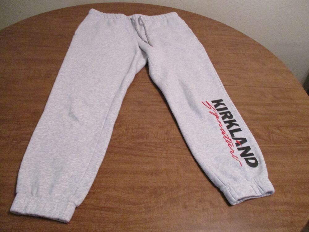 KIRKLAND SIGNATURE LOGO SIGNATURE GRAY SWEATPANTS SIZE M INSEAM 27''